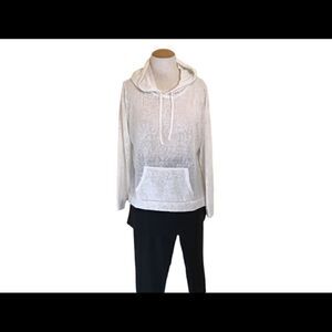 Med./lighter weight - off white hoodie with kangaroo pocket.